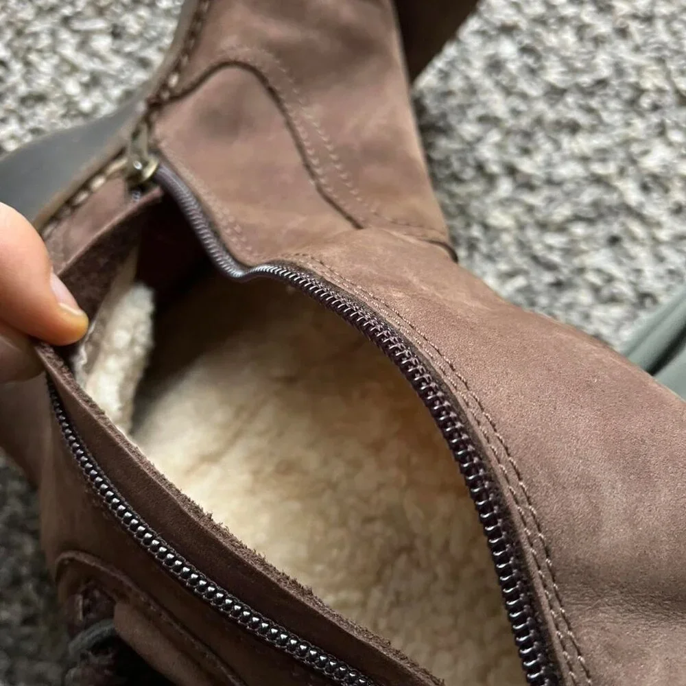 Ugg Australia Skylair Size 7 Suede Leather Knitted Cuff Cottagecore Winter - Picture 8 of 8